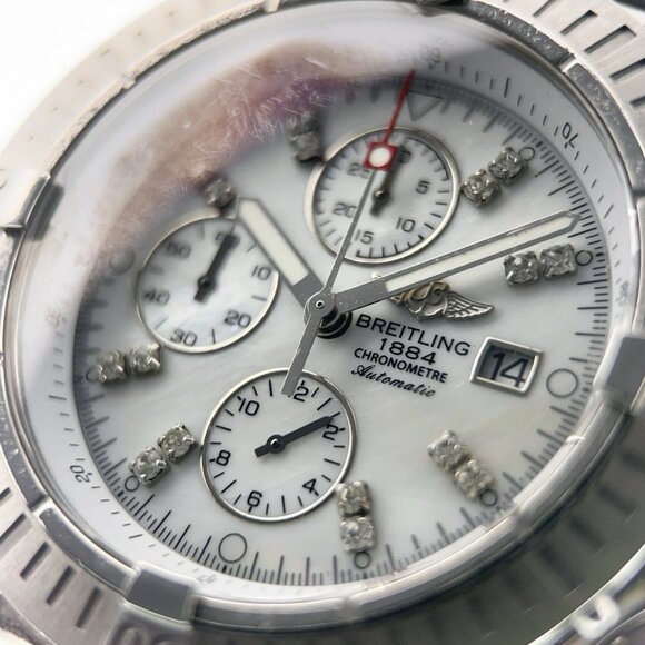 Breitling Super Avenger Steel MOP Dial Diamonds 48mm Automatic Mens Watch A13370 - Picture 2 of 8